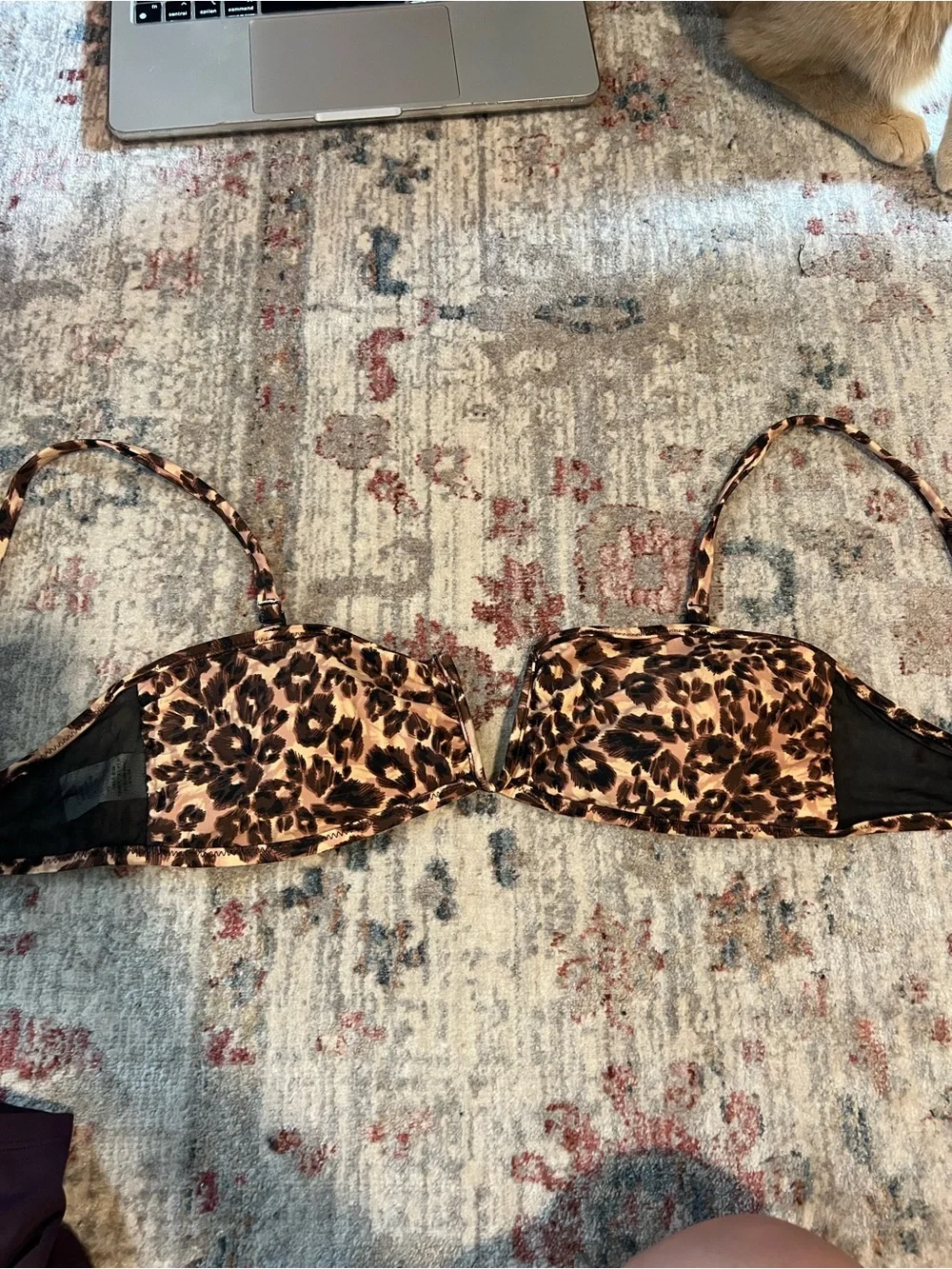 aerie Leopard Print Bikini Top
